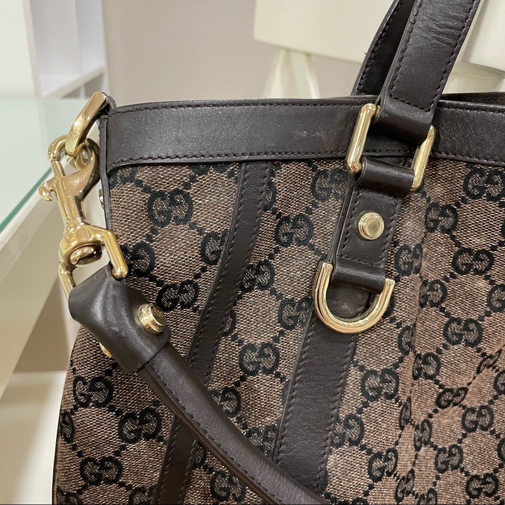Gucci Brown GG Canvas Convertible Abbey Hobo Bag - Picture 3 of 16